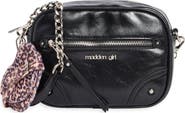 Madden Girl Crinkle Faux Leather Camera Crossbody Bag with Pouch