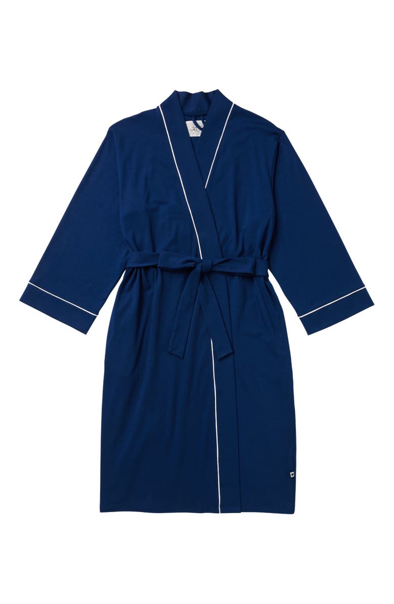 The Cat's Pajamas Pima Knit Kimono Robe, Alternate, color, Classic Marine Blue