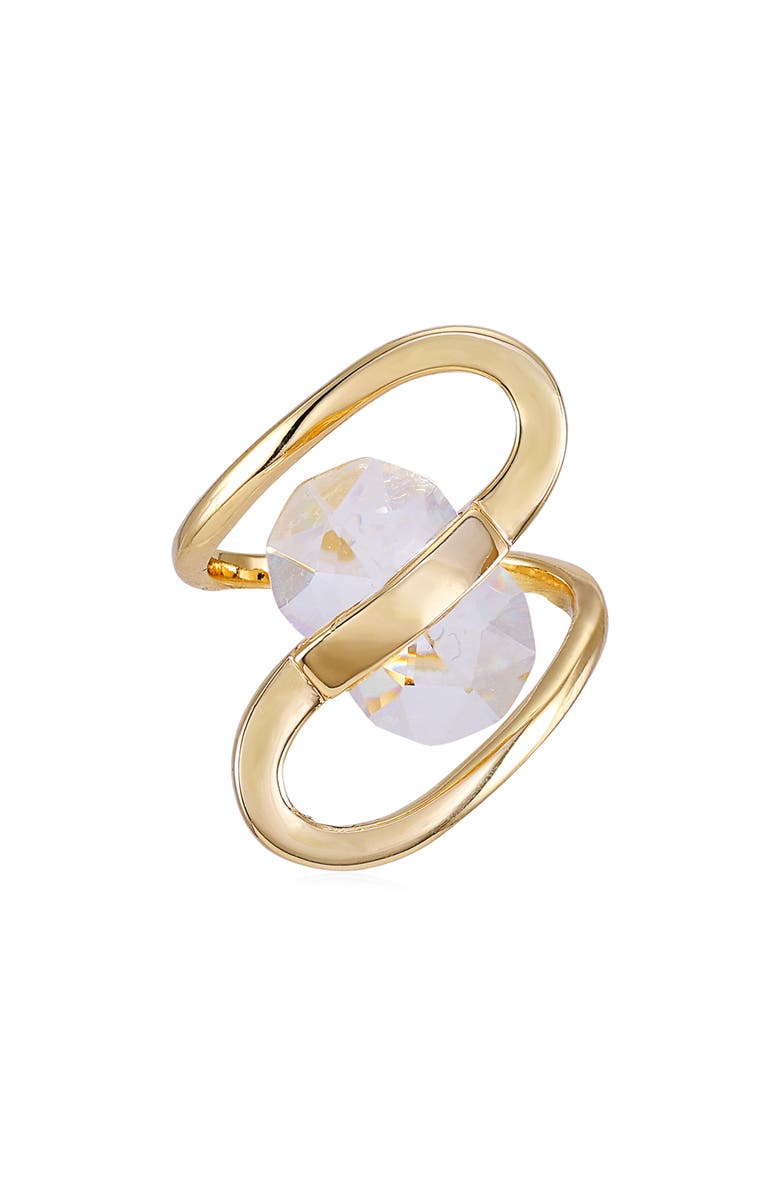 Vince Camuto Clearly Disco Crystal Ring, Main, color, Gold Tone