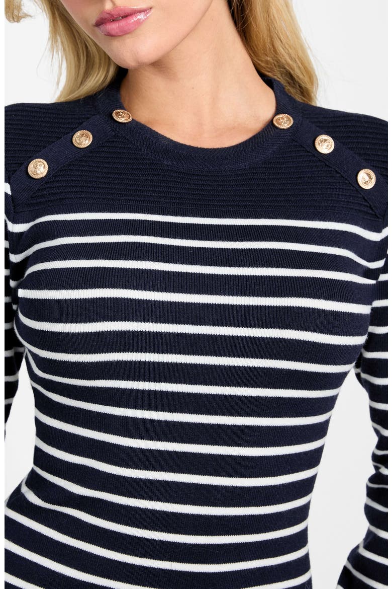 Helen Stripe Long Sleeve Sweater Dress, Alternate, color, MEDIUM BLUE
