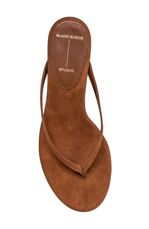 Black Suede Studio Tash Suede Thong Slide Sandals In Tobacco Suede