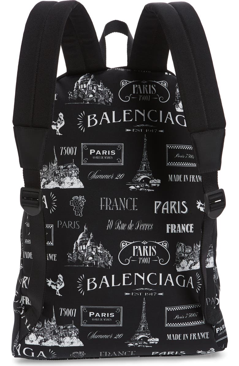 Balenciaga Wheel Allover Logo Backpack, Alternate, color,
