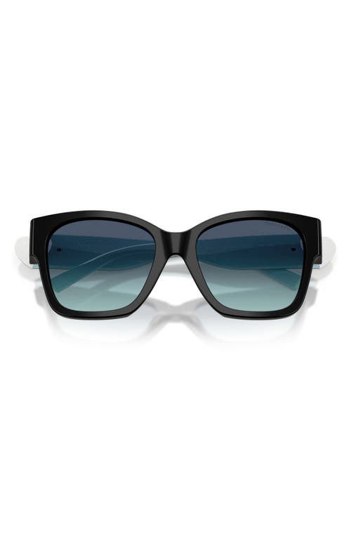 Tiffany & Co 54mm Gradient Polarized Square Sunglasses In Black