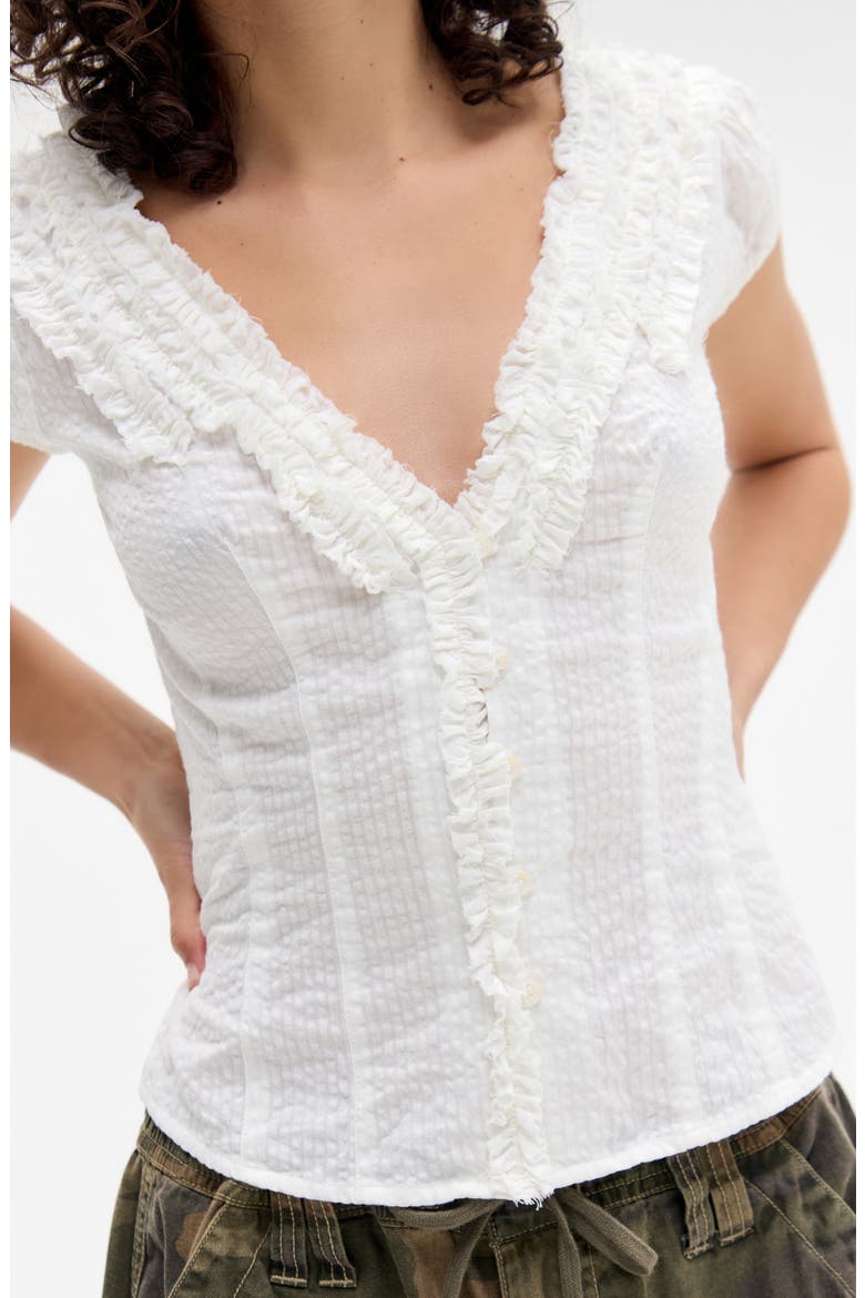 Ria Ruffle Top, Alternate, color, WHITE