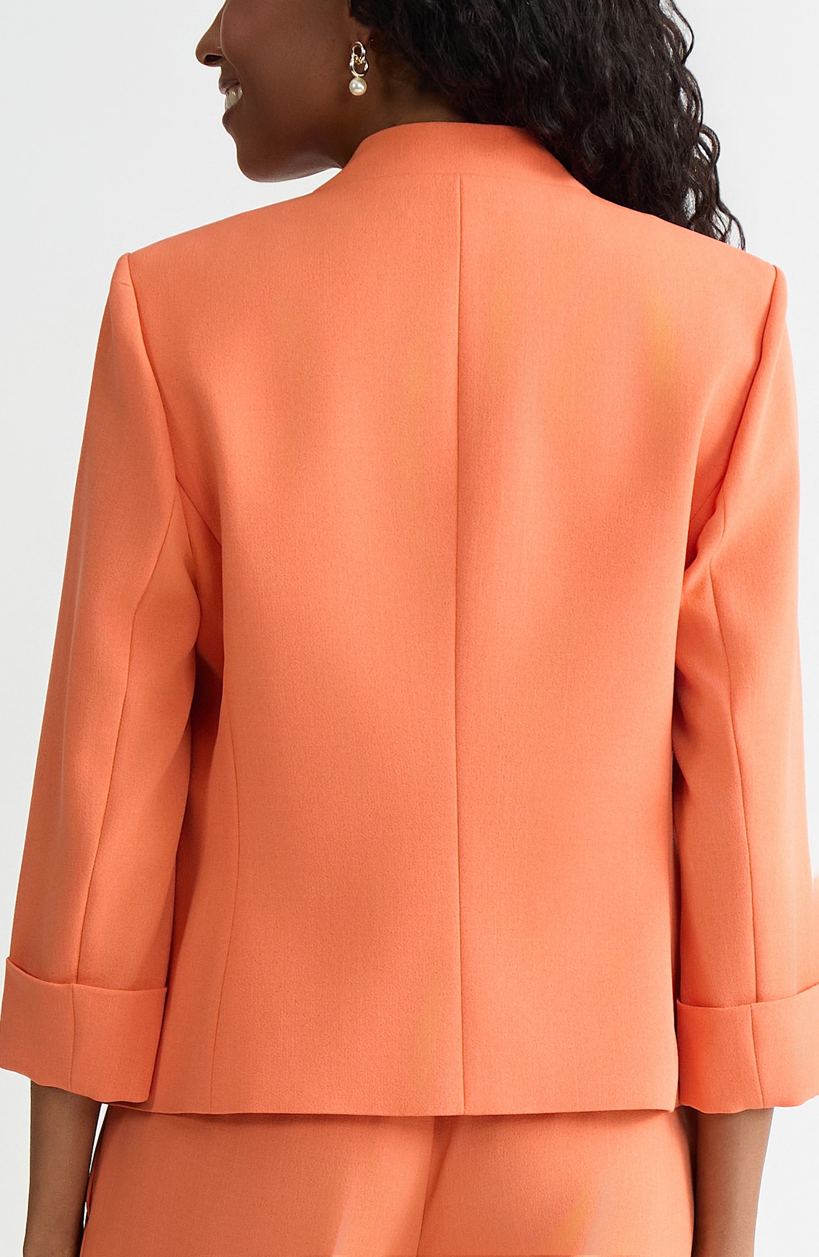 Collarless Zip Pocket Blazer - image 4