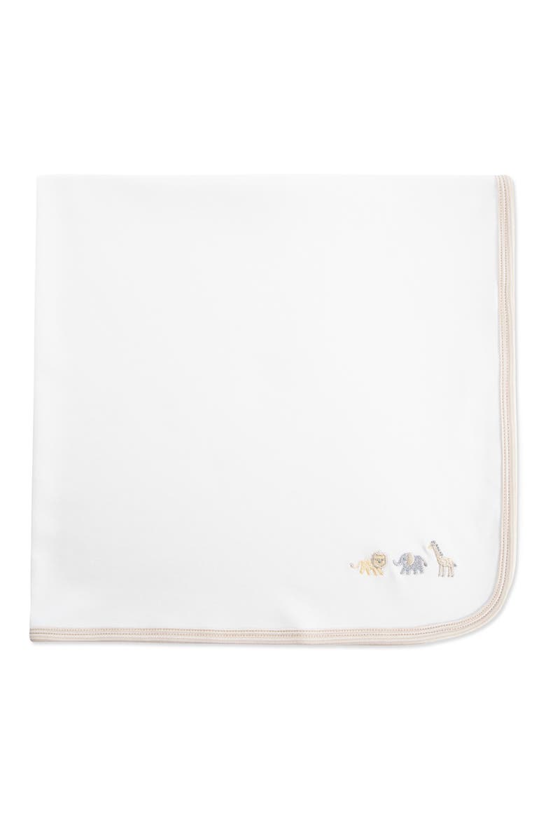 Jungle Embroidered Baby Blanket (Nordstrom Exclusive), Alternate, color, WHITE