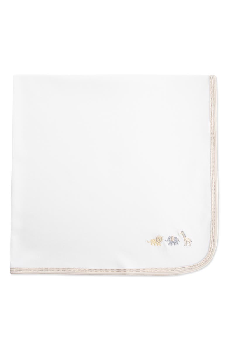 Little Me Jungle Embroidered Baby Blanket, Alternate, color, White
