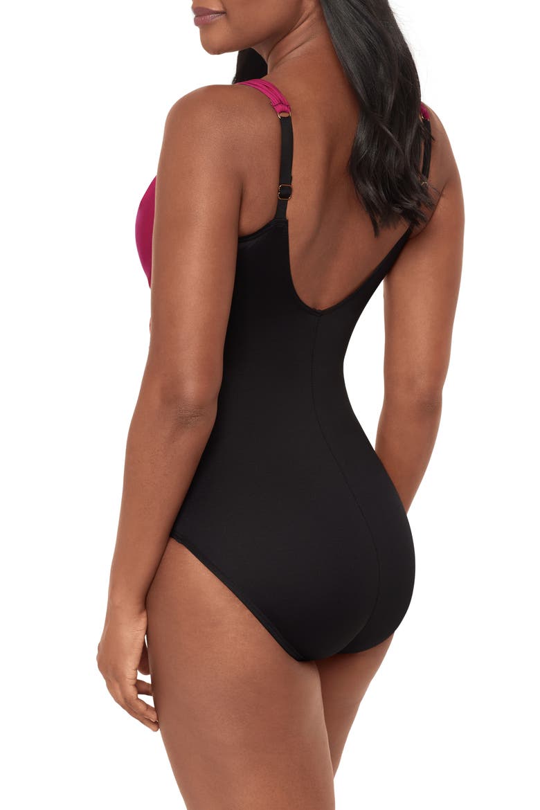 Petali Rosa Siren Print One-Piece Swimsuit, Alternate, color, BLACK/MULTI
