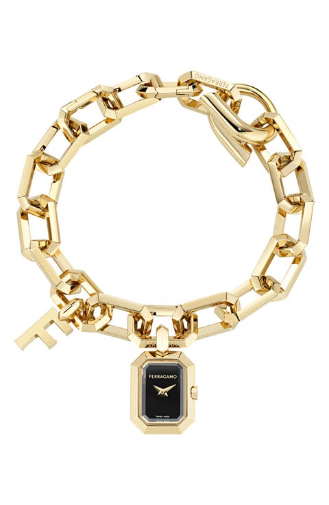 'F' Charm Bracelet Watch, 16mm x 21mm