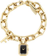 FERRAGAMO 'F' Charm Bracelet Watch, 16mm x 21mm