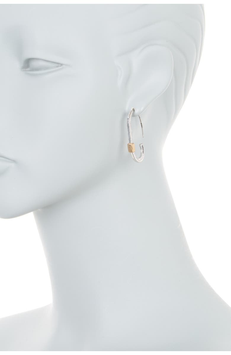 AREA STARS Two-Tone Carabiner Hoop Earrings, Alternate, color, 