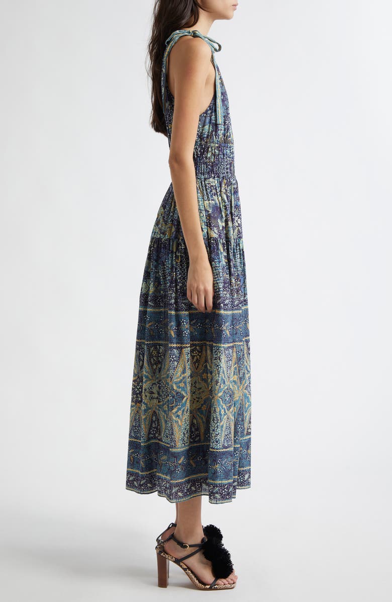 Ulla Johnson Essie Smocked Waist Sleeveless Maxi Dress, Alternate, color, Portofino