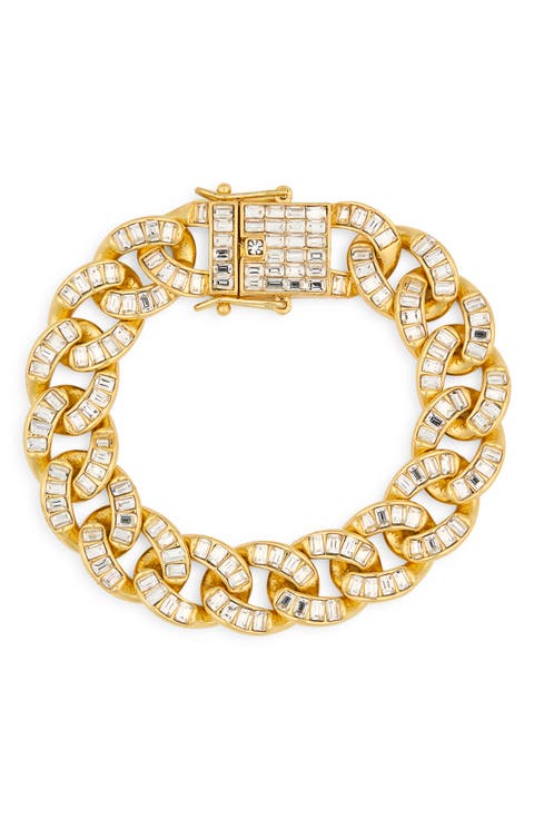 Baguette Crystal Curb Chain Bracelet