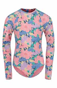 Roxy Kids' Outline Floral UPF 50+ One-Piece Rashguard