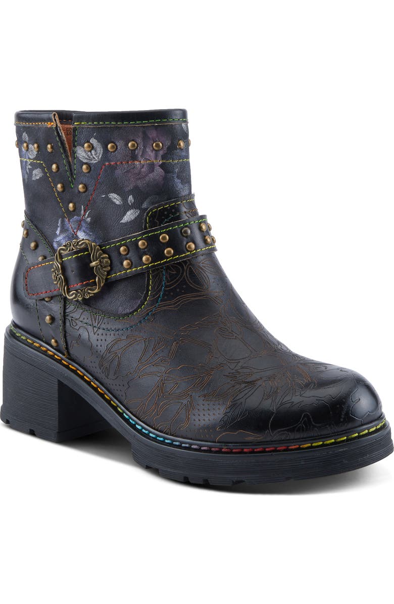 L'Artiste by Spring Step Branchout Platform Bootie, Main, color, Black Multi