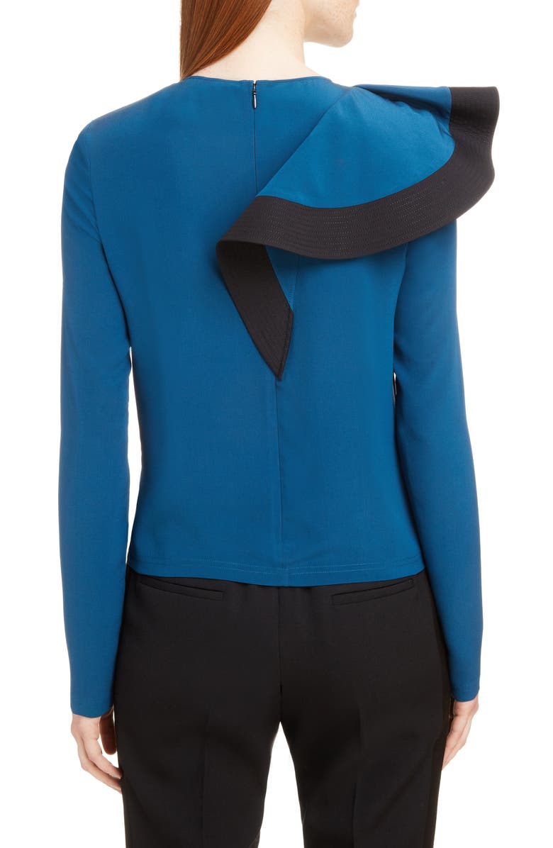 Givenchy Ruffle Detail Silk Blouse, Alternate, color, 