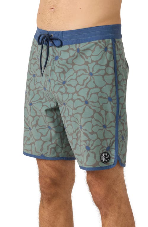 O'neill Og Print Scallop Swim Trunks In Seagrass