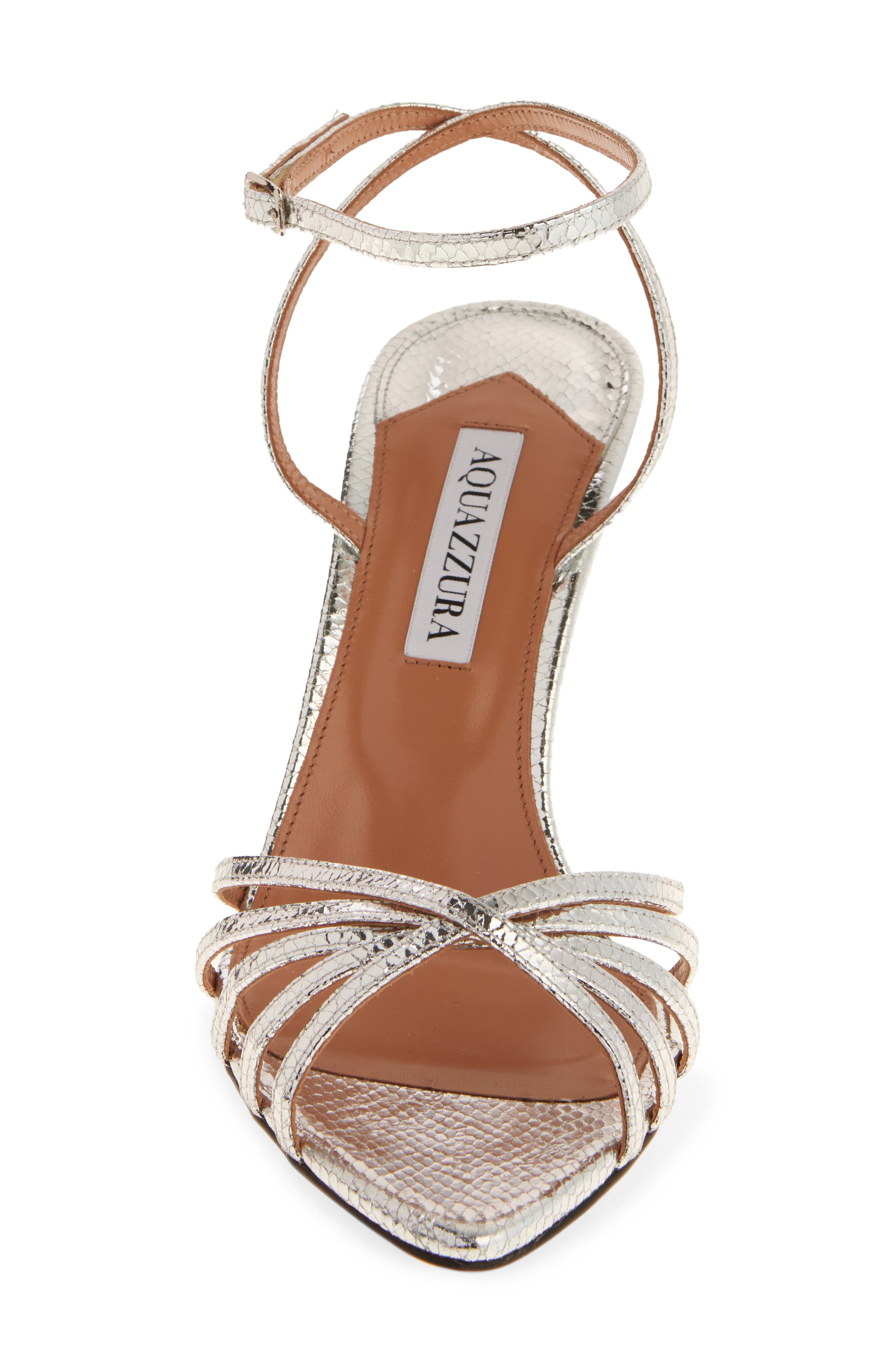 Aquazzura Tell Me Snakeskin Embossed Sandal, Alternate, color, 
