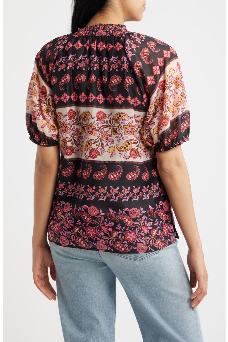 Paisley Floral Print Top, Alternate, color, RICH BLACK