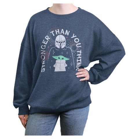 Junior's Star Wars The Mandalorian Stronger Than Fireworks  Sweatshirt