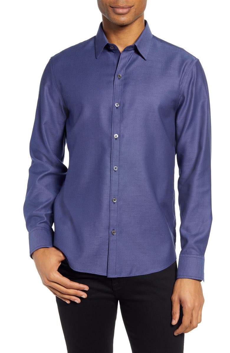 Zachary Prell Yager Micro Print Button-Up Shirt, Main, color, 