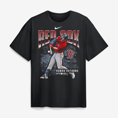 Men's Nike Roman Anthony Black Boston Red Sox Enlarged Player Graphic Max90 Heavyweight T-Shirt