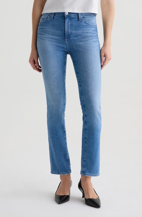 Mari Mid Rise Ankle Slim Straight Leg Jeans