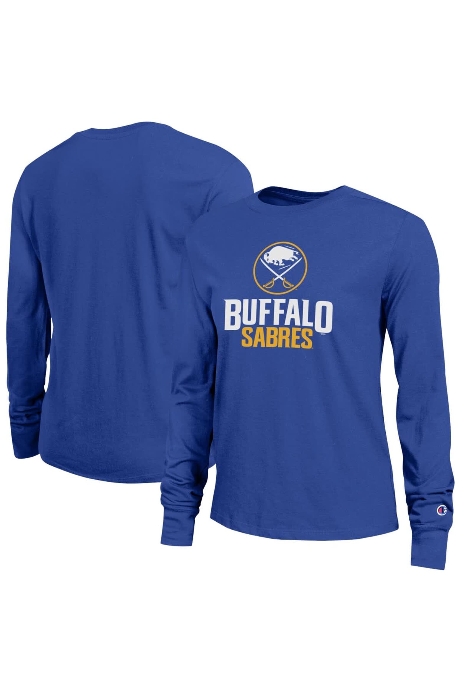 D Code Books Champion Women's Champion Royal Buffalo Sabres Wordmark Lockup Long ...