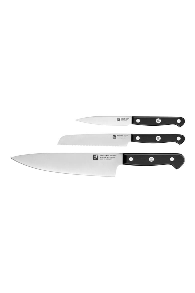 Gourmet 3-Piece Starter Knife Set, Main, color, SILVER