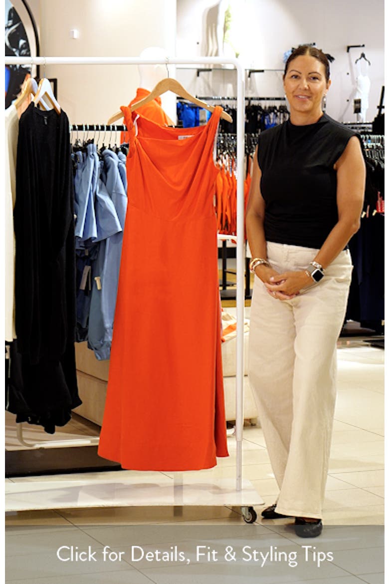 Vinetta One-Shoulder Linen Blend Midi Dress video