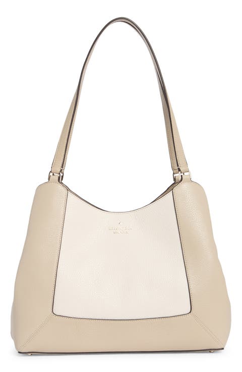 lena colorblock leather shoulder bag