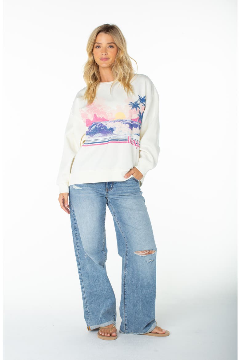 Morning Stroll Oversize Logo Graphic Sweatshirt, Alternate, color, COCONT MLK
