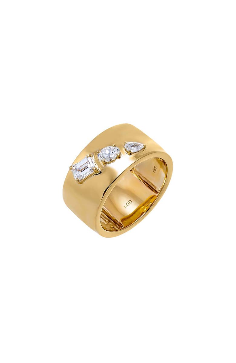 BY ADINA EDEN Lab Grown Diamond Graduated Multishape Wide Band Ring 14K, Main, color, 14K Gold