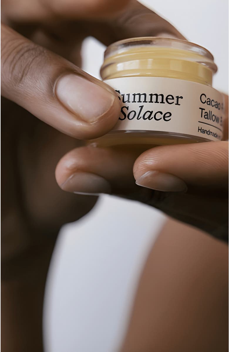 Summer Solace Tallow Cacao Rose Cuticle, Lip, and Brow Tallow Balm - Regenerative Tallow, Alternate, color, Light Beige