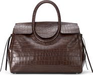 STAUD Maude Croc Embossed Leather Carryall