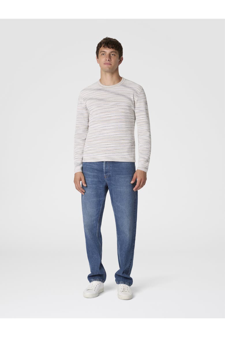 Ribbed Crew-neck Space-dye Cotton Pullover, Alternate, color, Multicoloured
