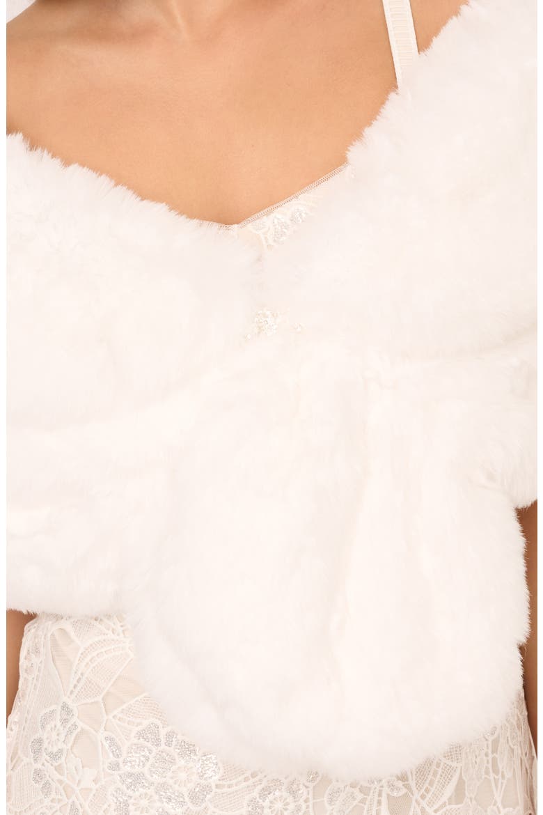 Faux Fur Coverup Caplet, Alternate, color, IVORY