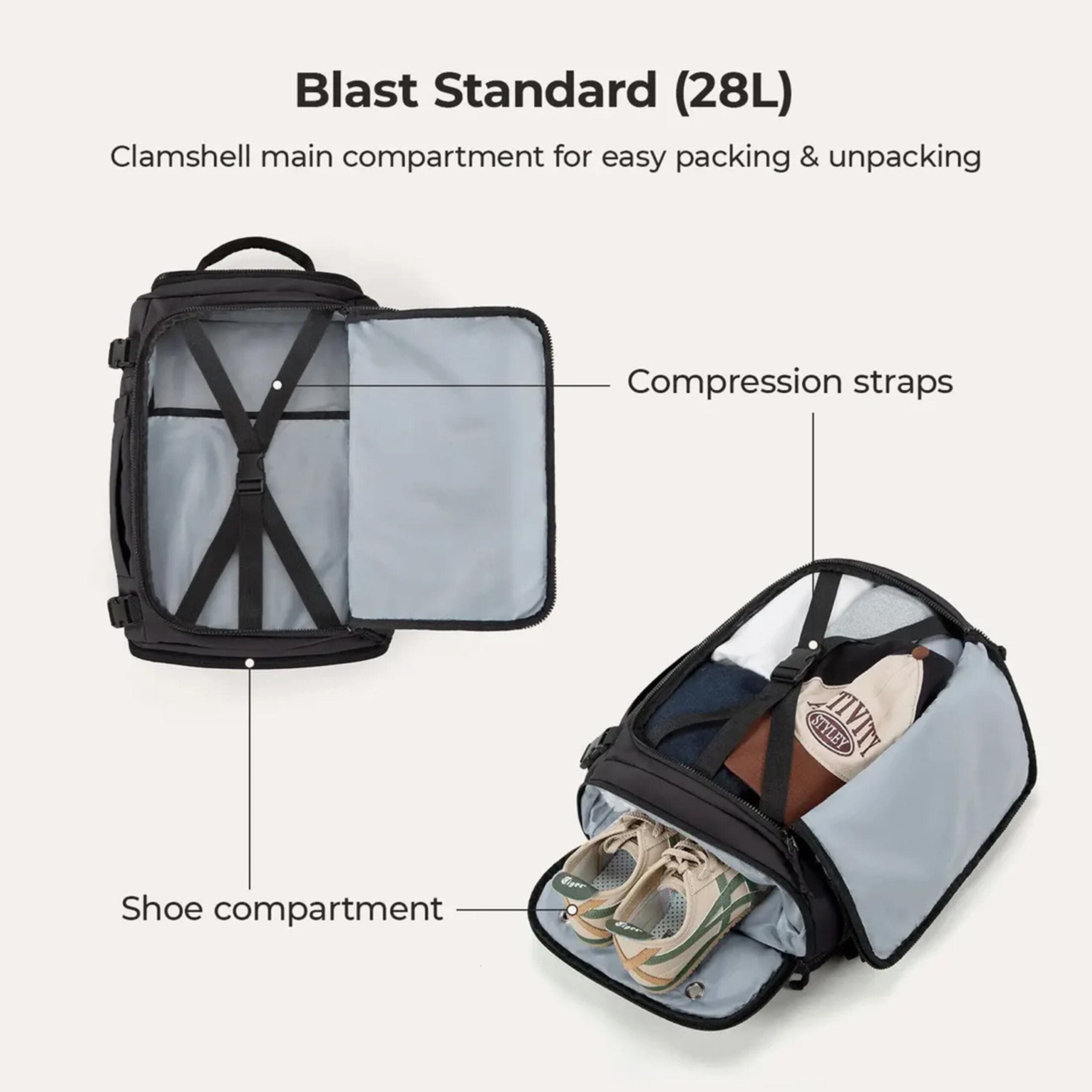 Blast Quick Access Carry On Travel Backpack - 28L-38L Extended, Alternate, color, Black