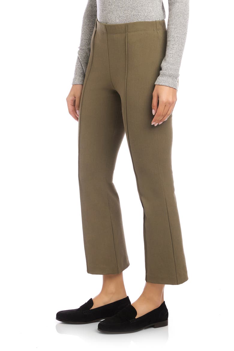Sigourney Pintuck Crop Stretch Twill Pants, Alternate, color, LIGHT OLIVE