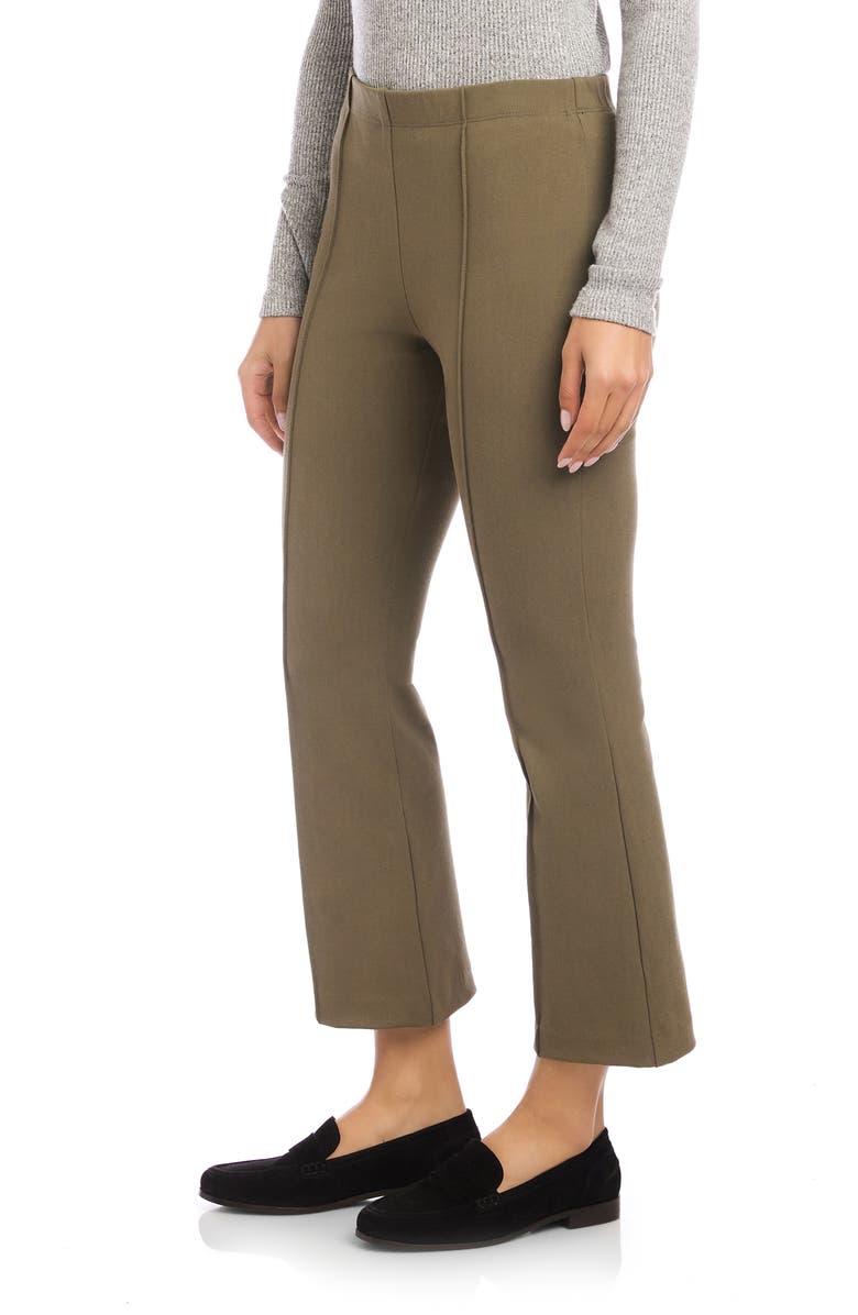 FIFTEEN TWENTY Sigourney Pintuck Crop Stretch Twill Pants, Alternate, color, Light Olive
