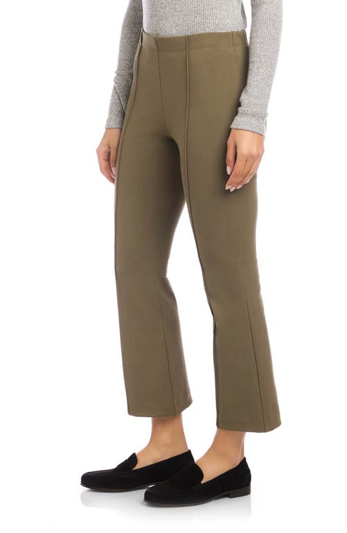 Fifteen Twenty Sigourney Pintuck Crop Stretch Twill Pants In Green