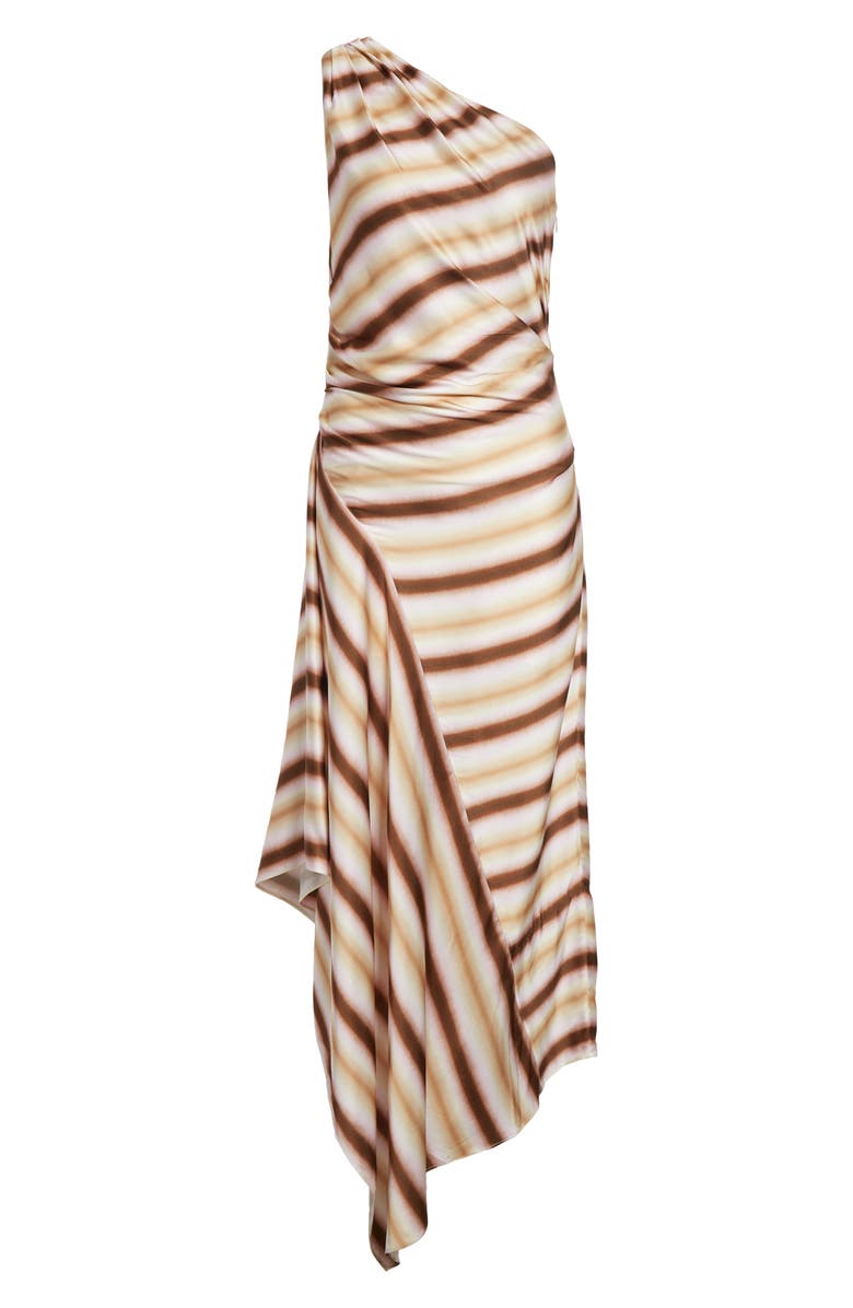 A.L.C. Lyn Tie Dye Stripe One-Shoulder Dress, Alternate, color, Peach Blossom/ Milk Chocolate