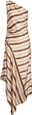 A.L.C. Lyn Tie Dye Stripe One-Shoulder Dress