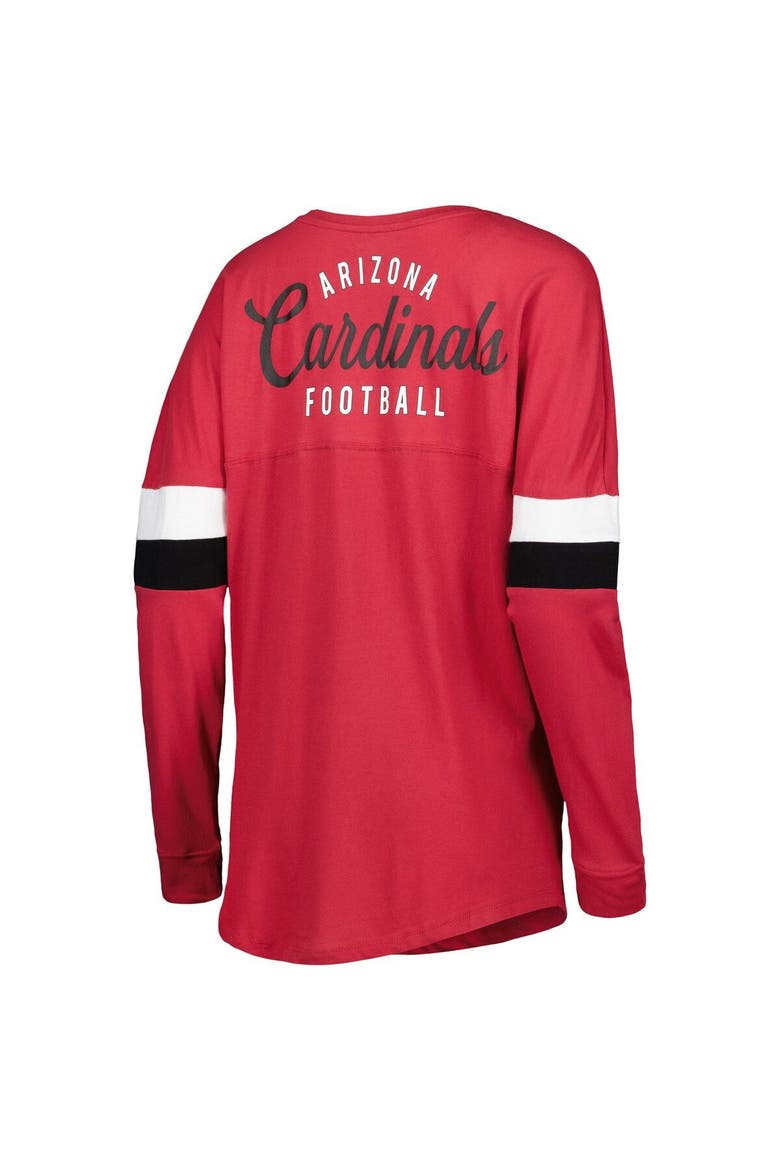 Women's New Era  Cardinal Arizona Cardinals Athletic Varsity Lightweight Lace-Up Long Sleeve T-Shirt, Alternate, color, Cardinal