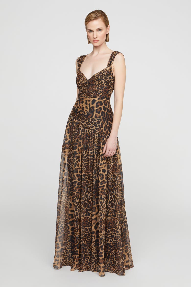 Claudia Chiffon Gown, Alternate, color, Leopard