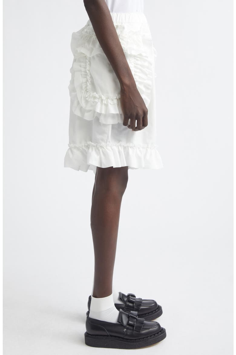 Ruffle Trim Broadcloth Bloomer Shorts, Alternate, color, WHITE
