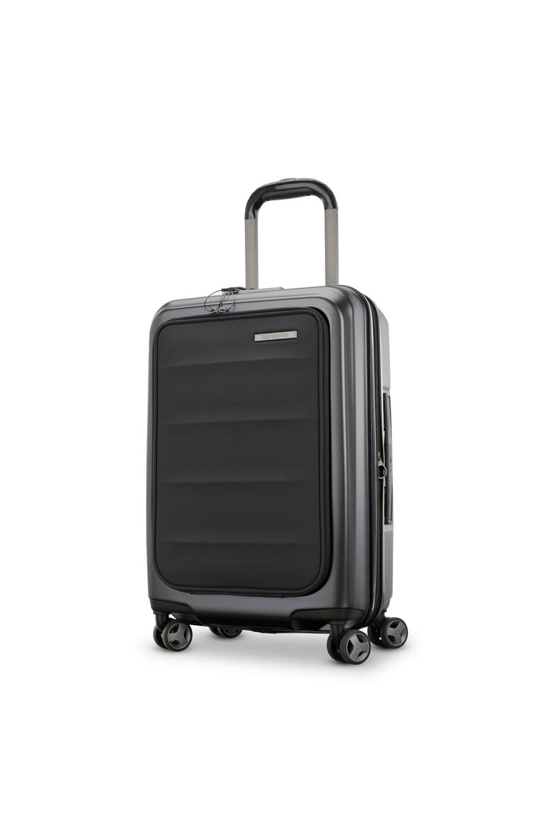 Octiv Front Pocket Pro 21 Inch Carry On Spinner, Main, color, Stealth Black