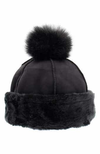 SURELL Faux Fur Trim Beanie