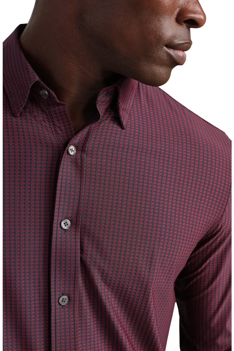 Commuter Slim Fit Performance Button-Up Shirt, Alternate, color, CINNAMON RED GINGHAM