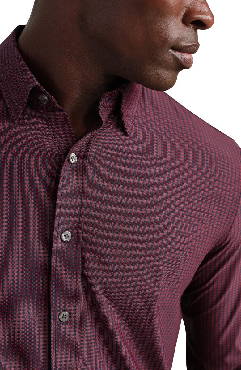 Rhone Commuter Slim Fit Performance Button-Up Shirt, Alternate, color, Cinnamon Red Gingham